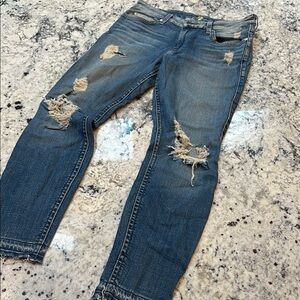 7 For All Mankind Womens Distressed Blue Jeans